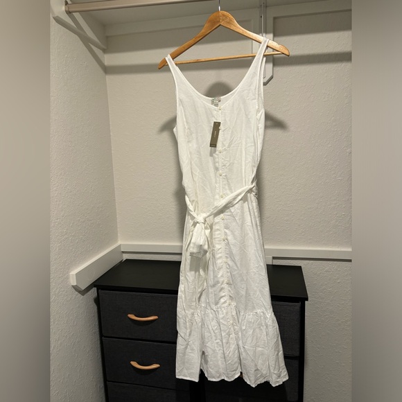 NWT J CREW Cotton-linen button-front beach dress - Picture 2 of 9